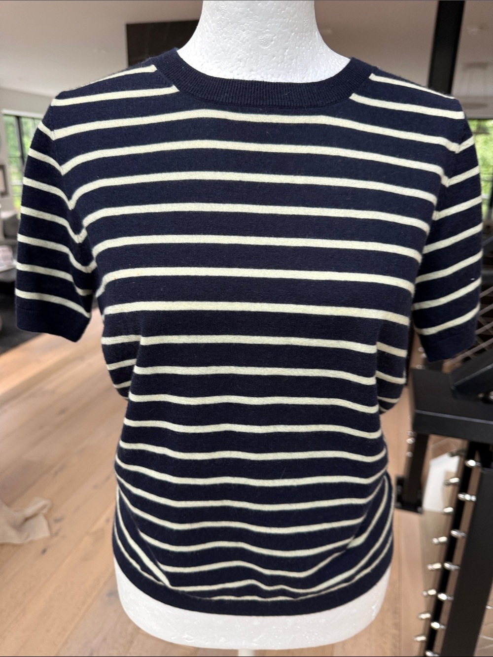 Kokun Navy and Cream Striped Sweater
